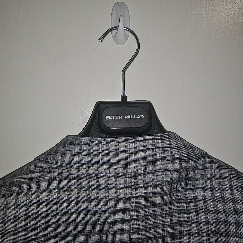 Peter Millar blue/Grey Plaid blazer, size 40S - Picture 5 of 8